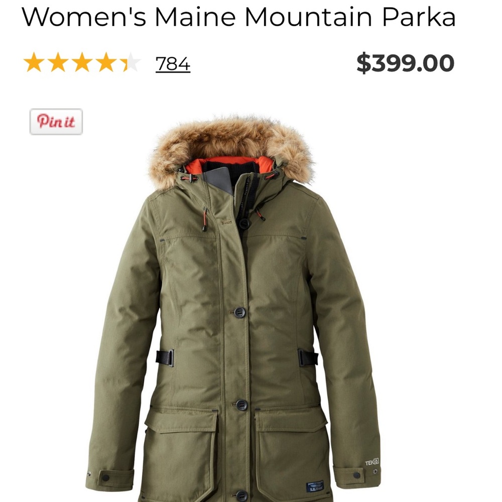 LL Bean women’s Maine Mountain Parka size small